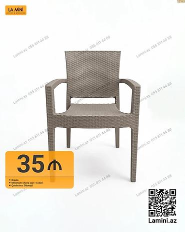 Mebel: Rattan naxışlı plastik kreslo - Material: keyfiyyətli plastik, rattan — 1