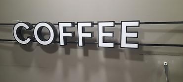 Reklam lövhələri: Məhsul: “COFFEE” işıqlı lövhə 160×30 - Dizayn: Ağ işıqlı, qara — 1