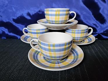 bastenski set: Solje nove iz 80ih.god.rucno oslikane pa glazirane Blue Elephant — 1