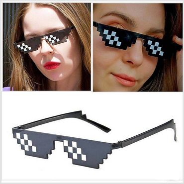 Другие аксессуары для фото/видео: Пиксельные очки MLG 8 бит, забавные солнцезащитные, унисекс, мозаичные