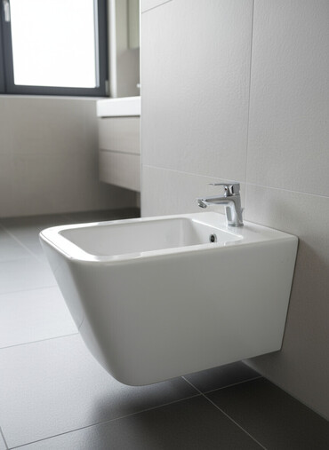 унитазы раковины в бишкеке: Белое керамическое биде для настенной установки. Имеет прямоугольную