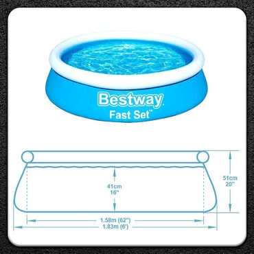 Все для дома и сада: БАССЕЙН BESTWAY ✅ Бассейн надувной круглый Bestway Fast Set объемом