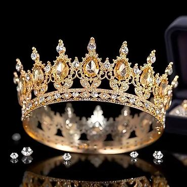 Aksesoari za kosu: Luksuzna kruna/tiara sa bogatim baroknim dizajnom - Materijal: legura — 2