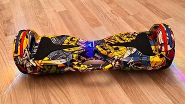 Elektrik nəqliyyatı: Elektrik hoverboard (self-balance skuter) - Parlaq, rəngli “graffiti” — 4