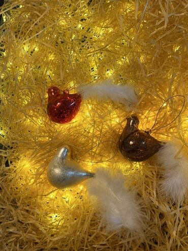 Yeni il oyuncaqları və bəzəkləri: Yeni il ağacı üçün quş fiqurlu bəzək dəsti - Dizayn: kiçik quş — 5