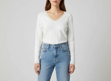 czarne bluzki basic z długim rękawem: Women's blouse, size S