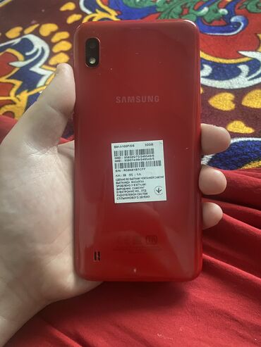 каракол iphone: Samsung A10e, Колдонулган, 32 ГБ, түсү - Кызыл, 2 SIM