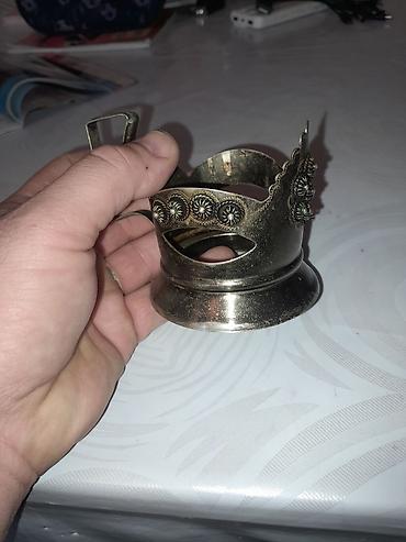 dəmir caynik: Metall fincanaltı (stəkan üçün dəmir qulplu qab) - Material: metaldan — 3
