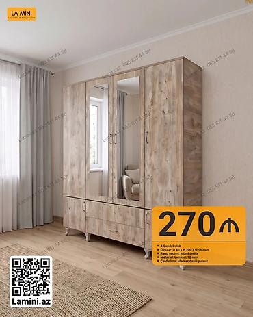 Ev və bağ: 4 qapılı paltar dolabı - Ölçülər: D 40 x H 200 x U 160 sm - Rəng — 1