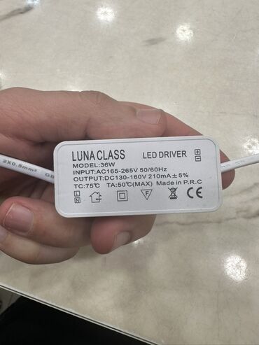 Monitorlar: LUNA CLASS LED Driver – Model: 36W - Giriş: AC 165–265V, 50/60Hz -