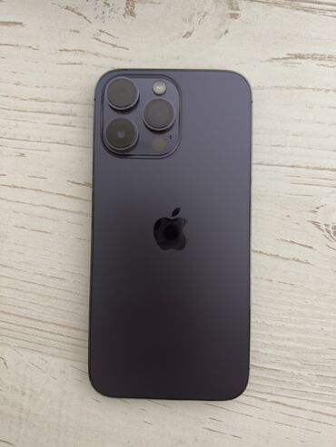 iphone 14 про макс: IPhone 14 Pro Max, Колдонулган, 256 ГБ, Deep Purple, Заряддоочу түзүлүш, Коргоочу айнек, Каптама, 85 %