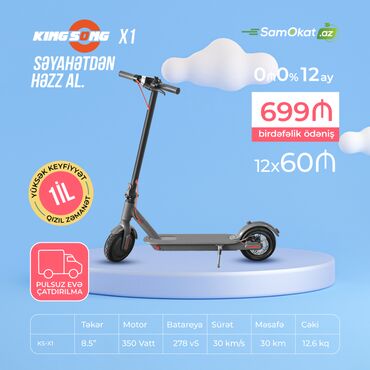 motorlu velosipedler: Elektrik samokat Xiaomi KingSong KS-X1 scooter skuter 🛴 KingSong X1 -