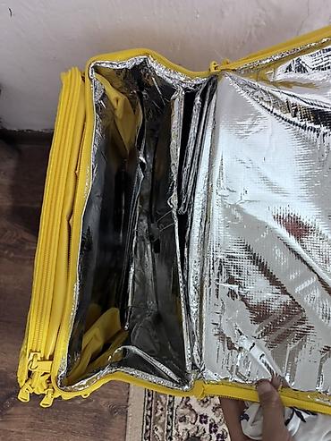 сумка глово: Терморюкзак курьера Glovo, жёлтый - Объёмный изотермический рюкзак — 2