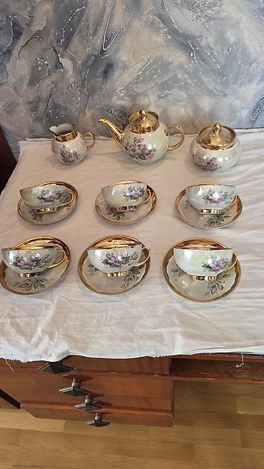 Uşaqlar üçün digər mallar: Çay sevizi. 6- nəlbəki, 6- fincan, 1- çaynik, 1- süd qabı, 1- şəkər — 4