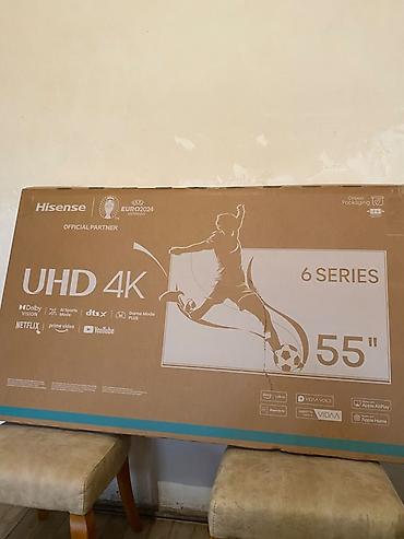 qara ekran şəkli: Hisense 55" UHD 4K Smart TV – 6 Series - 55 düym geniş ekran, 4K UHD — 4