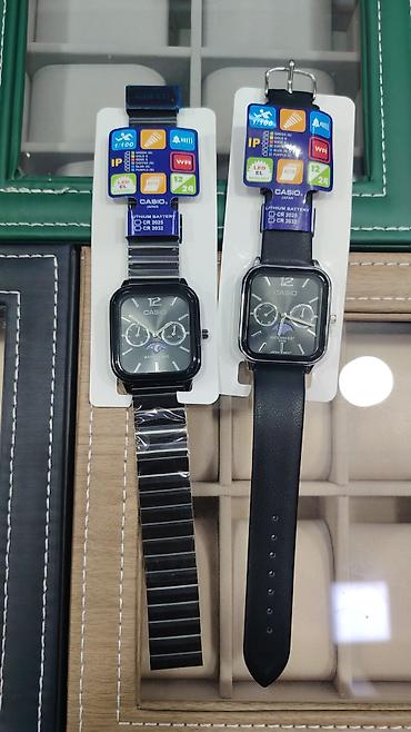 apple kemer: CASIO kvadrat korpuslu kişi/qadın qol saatı - Brend: Casio (Japan — 1