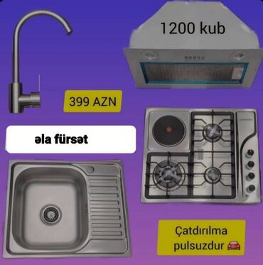 Plitələr və bişirmə panelləri: Plitə Qarışıq, Quraşdırılan, 4 gözlü, Yeni