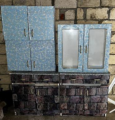 ara kesme perde: Mətbəx dolabı dəsti - Komplekt: 2 ədəd üst asma dolab (birində şüşəli — 1