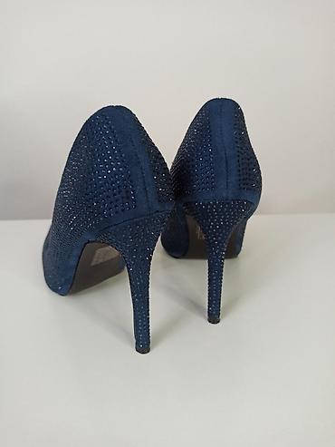 vodootporna obuća: Prelepe teget salonke sa cirkonima – broj 39 Izuzetno elegantne teget — 6