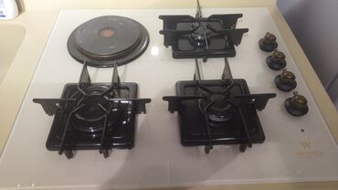 Кухонные вытяжки: Плита Комбинированная, Отдельностоящая, 4 конфорки, Б/у