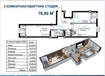 Продажа квартир: 3 комнаты, 77 м², Элитка, 13 этаж, Требуется ремонт — 1