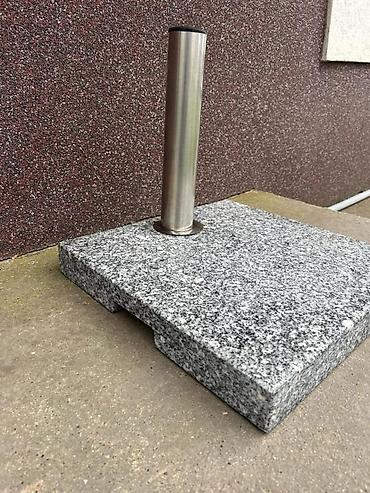 Suncobrani, tende i paviljoni: Granitsko postolje za suncobran sa inox držačem - Masivna kvadratna — 10