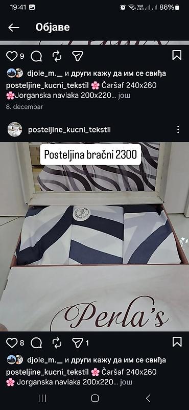 Posteljina: Posteljina bračni set – Perla’s - Dimenzije: - Čaršaf: 240 x 260 cm — 1
