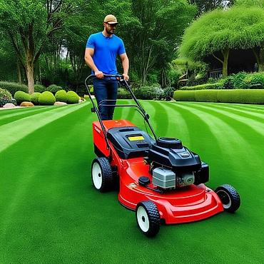 Газонокосилки: Газонокосилка различных мар ок и цветов. Доступны модели в — 3