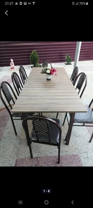 Masa və oturacaq dəstləri: Stol stul tek ve Komplekt Wekilde 4 neferlik Parca ile 120 azn 4 — 2