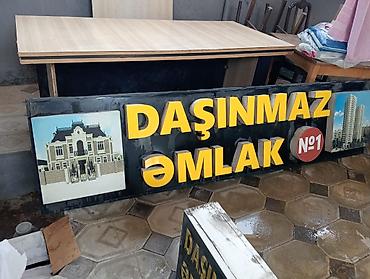 barber reklam: Məhsul: “Daşınmaz Əmlak №1” reklam lövhəsi - Material: parlaq qara — 1