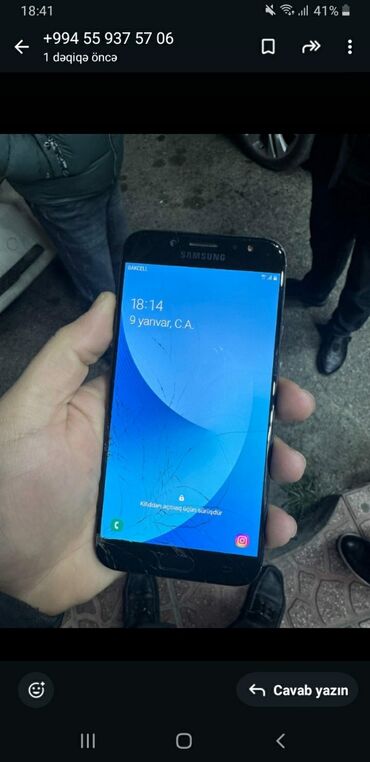 Samsung: Samsung Galaxy J7, 16 GB, rəng - Qara, Zəmanət, Sensor, Barmaq izi