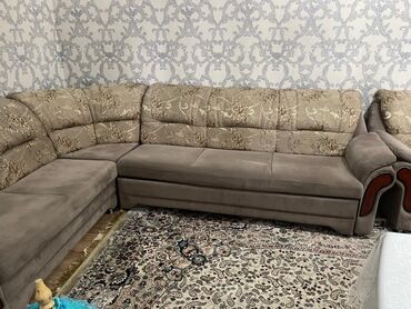 степлер для мебели цена: Угловой диван, цвет - Коричневый, Б/у