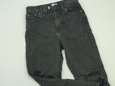 spódnice jeansowe z przetarciami czarne: Jeans, Pull and Bear, S (EU 36), condition - Good