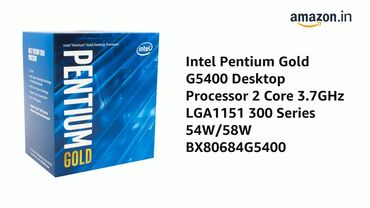 Настольные ПК и рабочие станции: Процессор, Новый, Intel Pentium Gold, 2 ядер, Для ПК