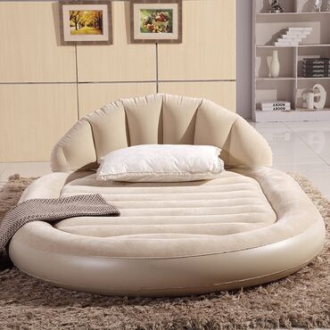 47 объявлений | lalafo.kg: Двуспальная круглая надувная кровать серии Bestway со спинкой и