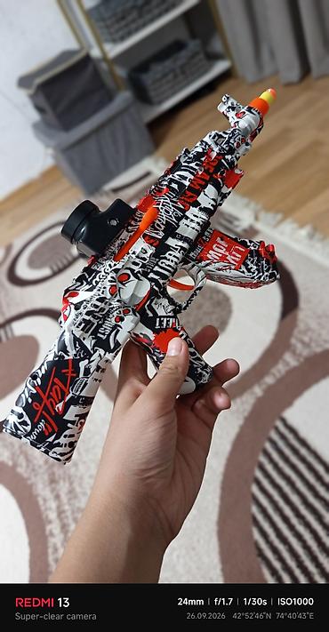 игрушечный бластер: Новый пользовались 2 нед Игрушечный автомат AK-47 2‑в‑1 — 3