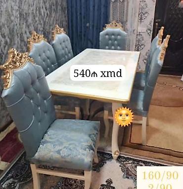 stol ve stullar: Qonaq otağı üçün, Yeni, Dördbucaq masa, 6 stul — 1