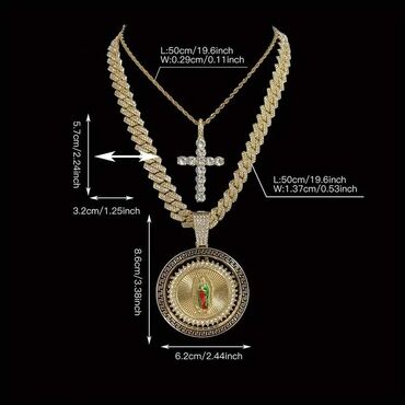 Ogrlice: Ogrlica sa priveskom, Materijal: Hirurški čelik, Cirkon — 12