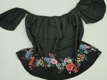 czarne bluzki koronkowe ze stójką: Блуза жіноча, Stradivarius, S, стан - Ідеальний