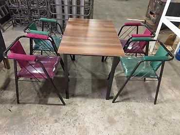 kafe stul: Mətbəx üçün, Yeni, Açılmayan, Kvadrat masa, 4 stul — 2