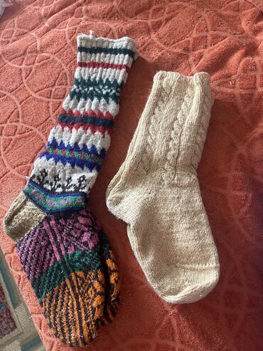 шерстяные носки: Домашние тапочки 41, цвет - Бежевый