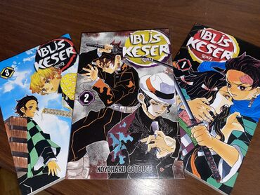 Çaydanlar: Demon Slayer Kimetsu no Yaiba Manga 3lü Set – Əla Vəziyyətdə Yeni