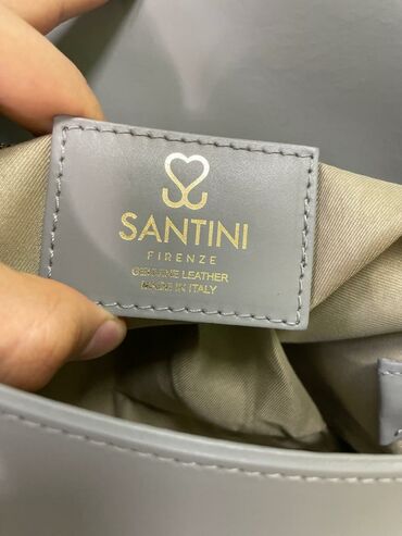 сере: Женская сумка Santini Firenze! Кожа Оригинал, Made in Italy с двумя