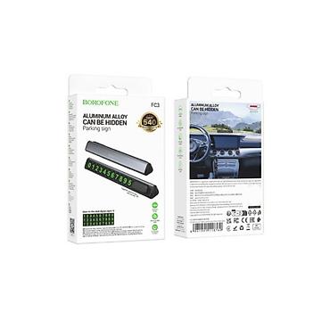 black: Номерки для Авто HOCO FC3 Ronny can hidden parking sign black metal — 5