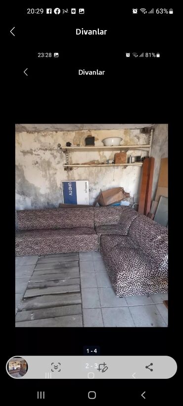 kafe divanı: Угловой диван, Б/у, Нераскладной, Без подьемного механизма, Велюровая ткань