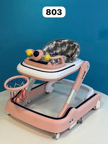 çəlik: №: 17454 Məhsulun adı: Yerimə arabası Hello Kids 803, çəhrayı Brend — 1