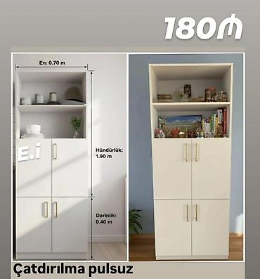 metbex ucun skaf: Açıq rəngli çoxfunksiyalı şkaf - Ölçülər: hündürlük 1.90 m, en 0.70 — 1