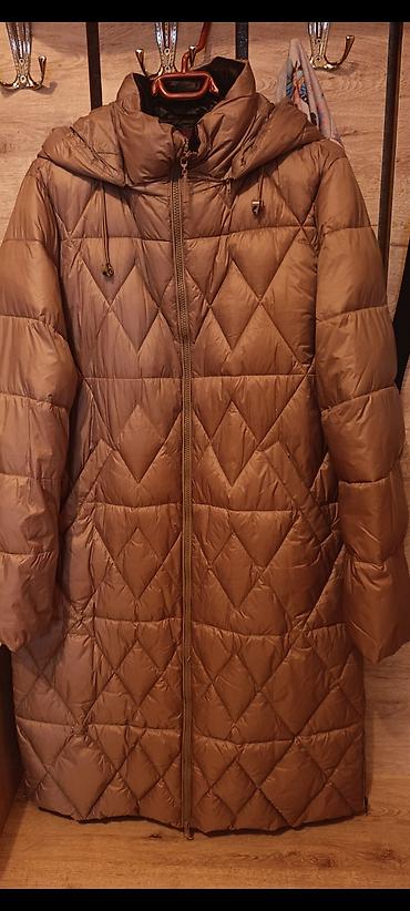 motosklet geyimi: Qadınlar üçün uzun puffer palto – qəhvəyi/karamel rəngi — 2