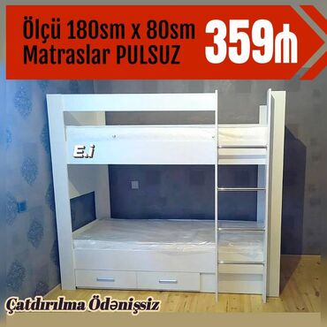 Uşaq və gənc otağı üçün dəstlər: Oğlan və qız üçün, Yeni, Çarpayı, Matras ilə, Siyirməli, Laminat