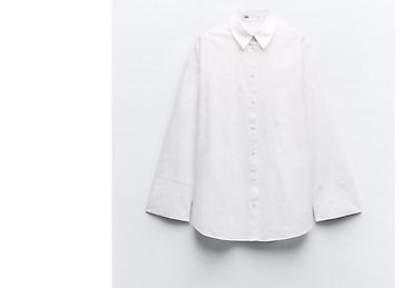 Рубашки: Zara оригинал. Белые х/б женские рубашки свободного кроя оверсайз с — 6